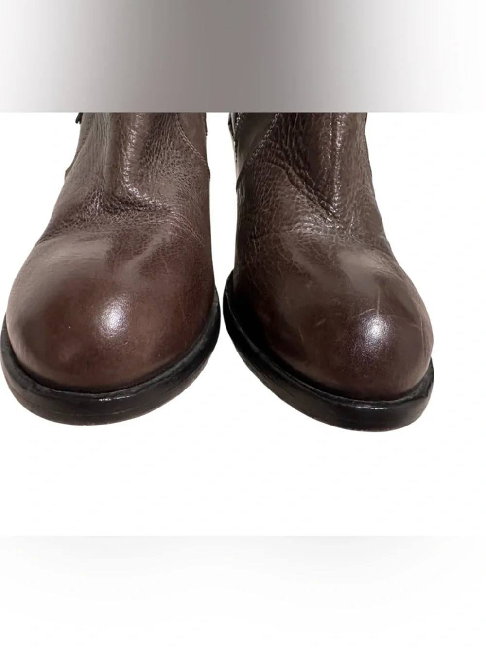 275 Central Brown Italian Leather Ankle Boots - Two-Side Zip Block Heel 40/9.5